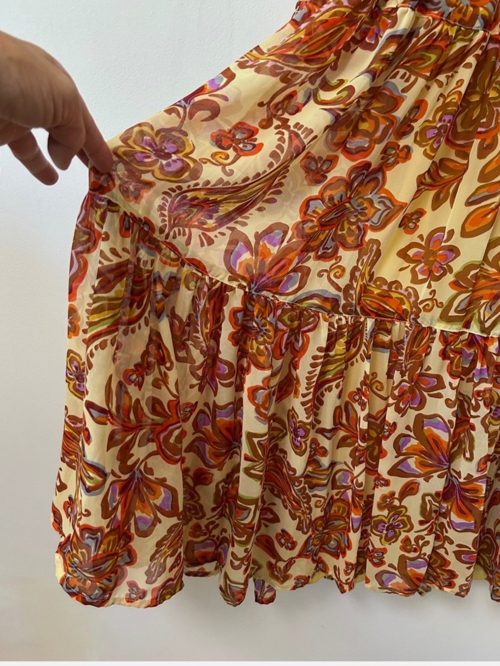 Nicole Miller New York Paisley Floral Long Sleeve Midi/Maxi Dress – Size M - Picture 7 of 8